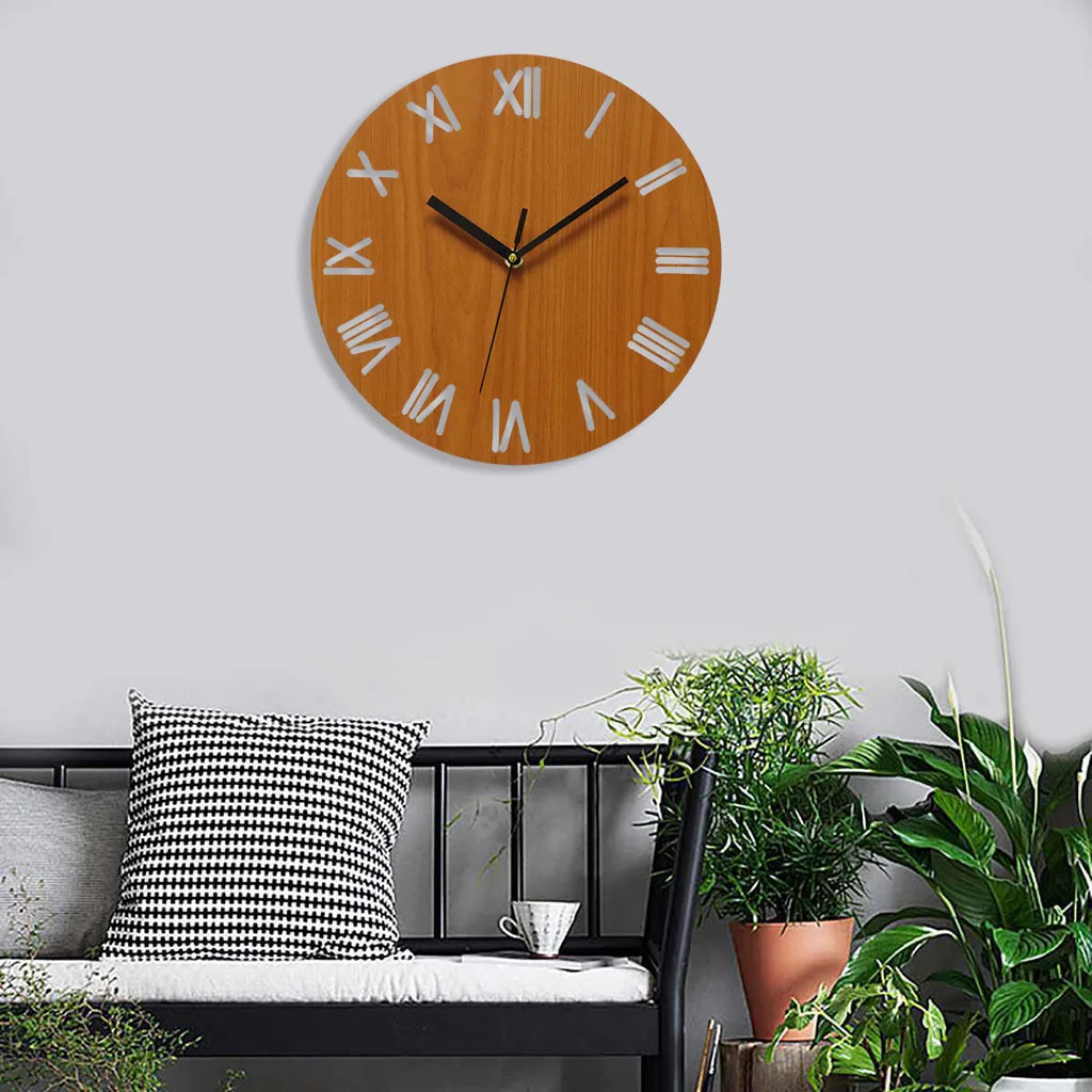 Nordic Wooden Large Wall Clock Modern Design Home Decor Bedroom Silent Watch Wall Kids Clock for Children Room