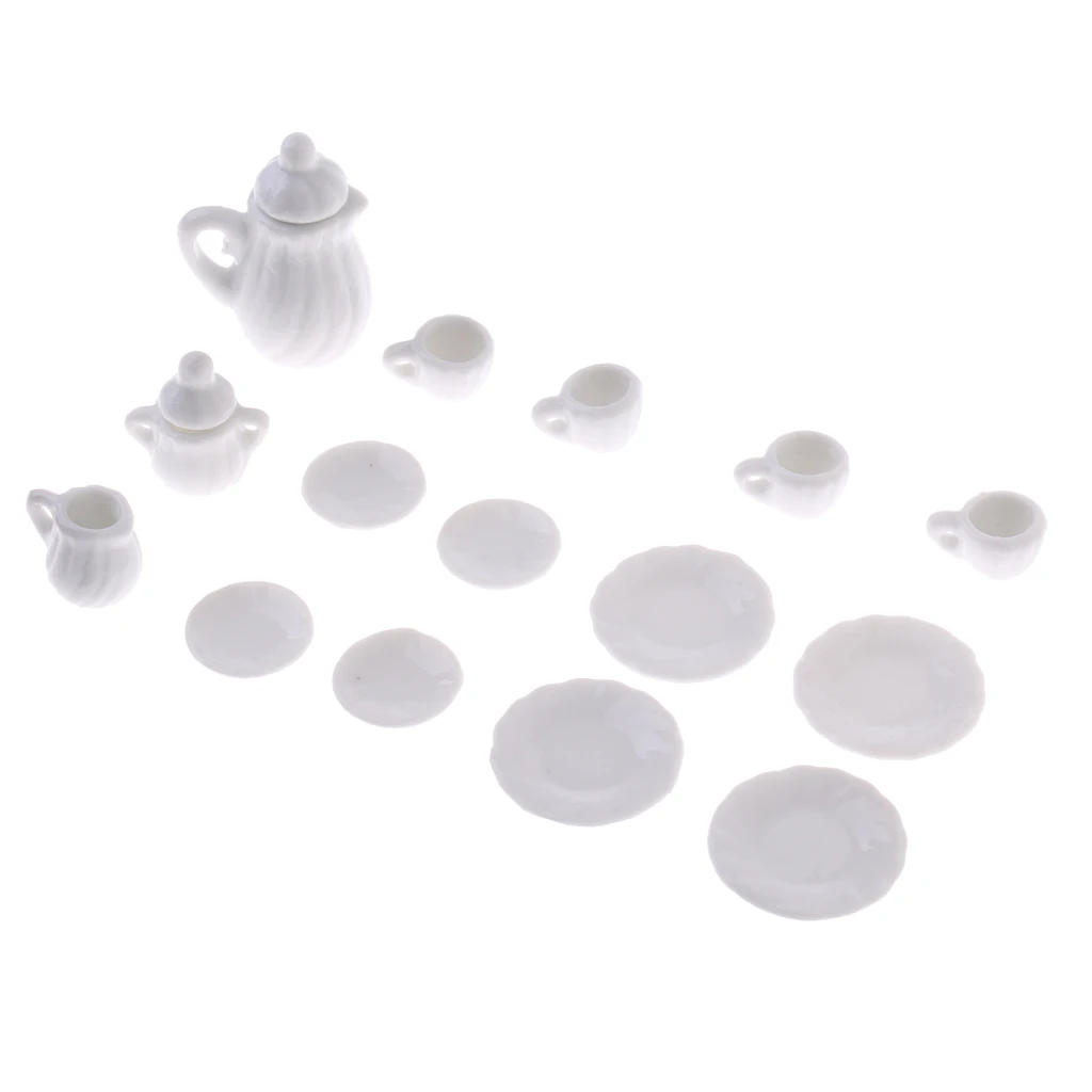 Miniature Tea Service Tea Set for 1/12 Dollhouse Decoration Accessories (