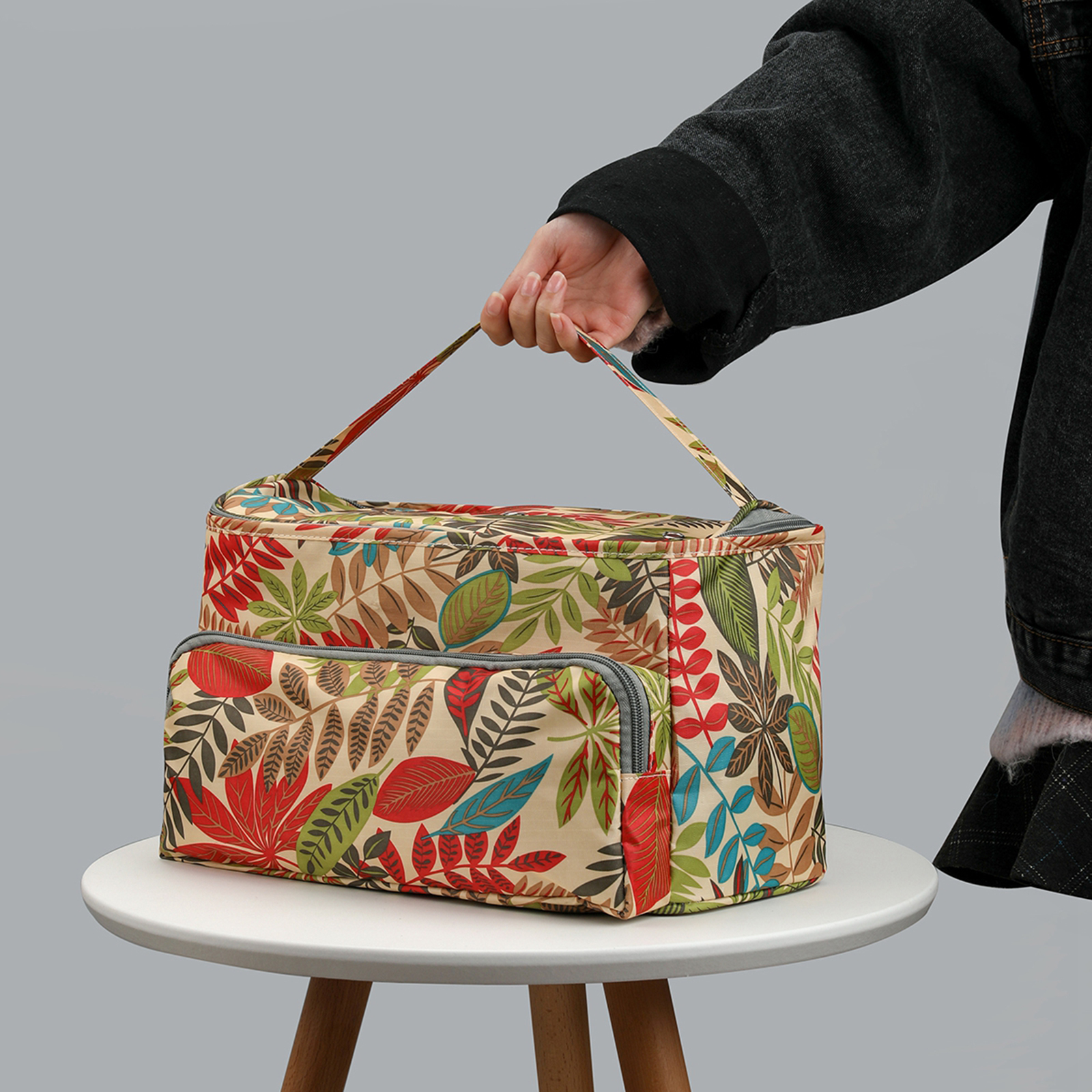 Large Capacity Knitting Bag Tote Bag with Zipper And  for Needles