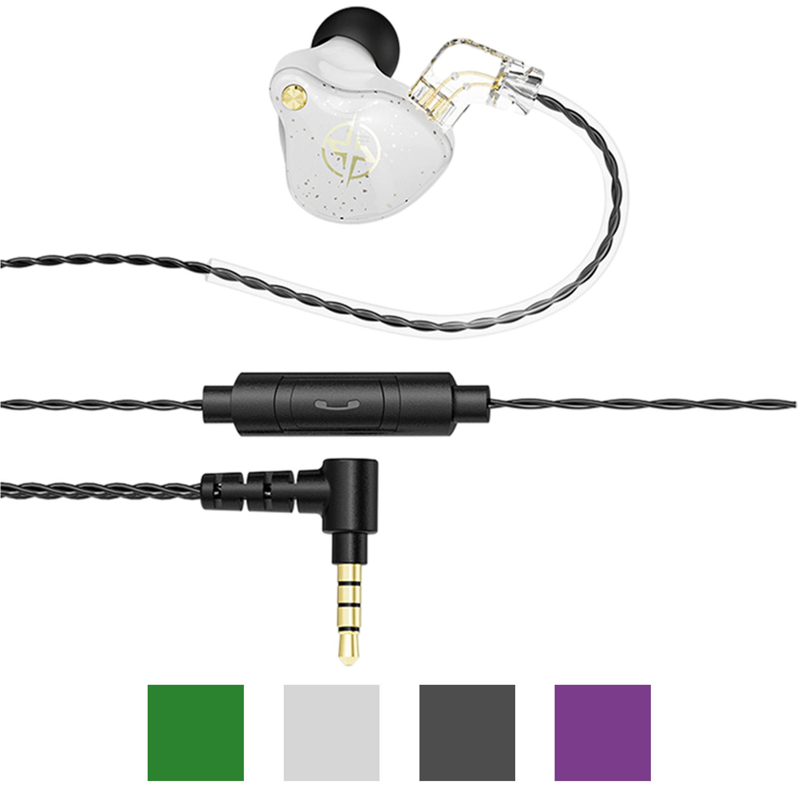 Wired Earbuds Headphones In-Ear 3.5mm Detachable Cable , Immersive Sound and Powerful Bass , Dual Magnectic Circuit Dynamic