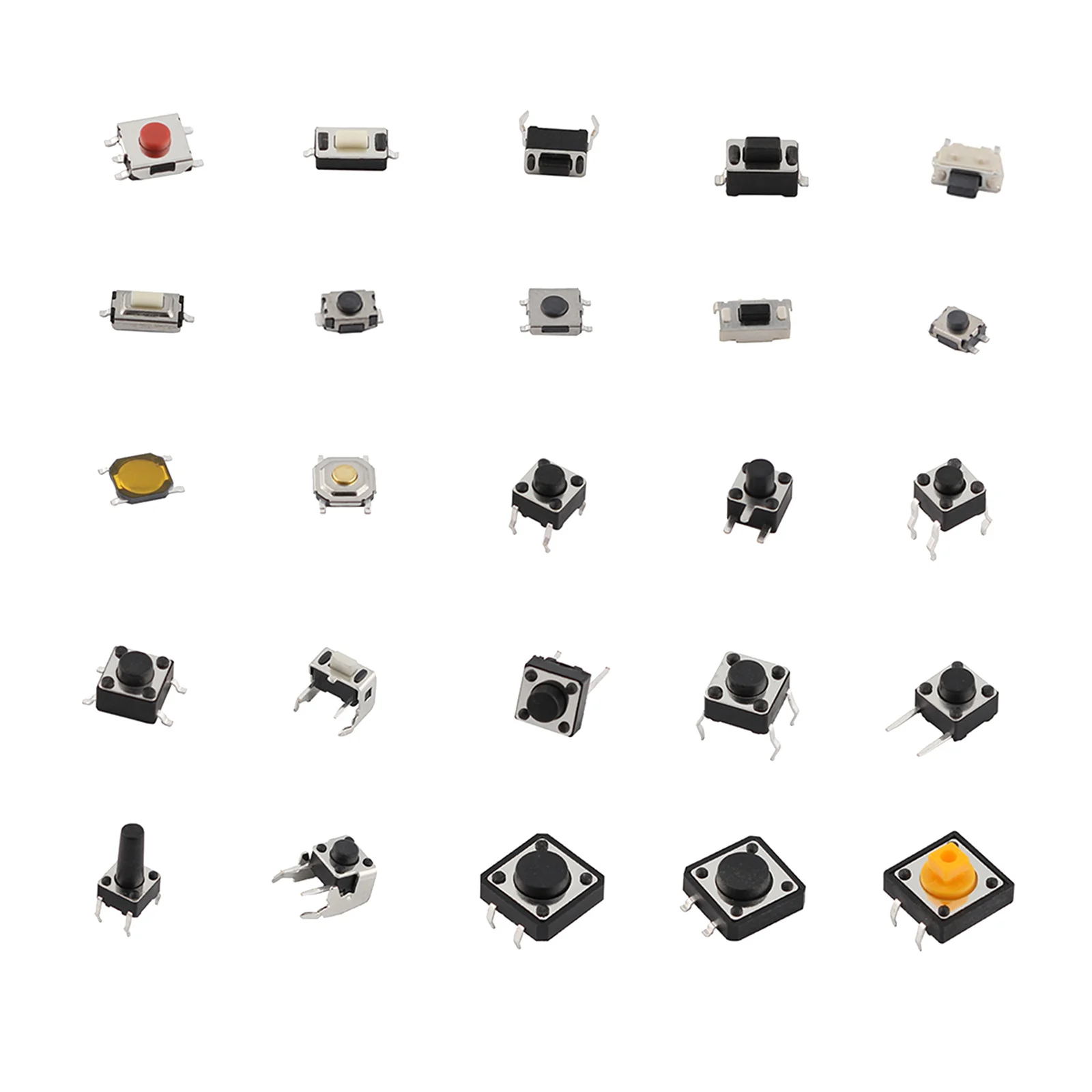 125 Pcs 25 Types Micro Push Button Assorted Micro Switches DIY Tool for TV Electronics Products Cameras Household Appliances