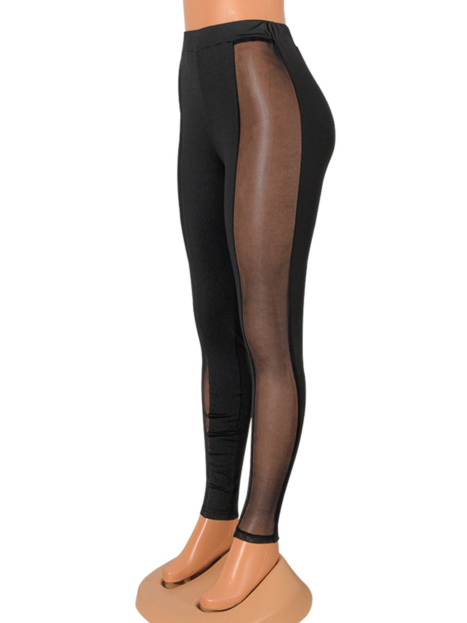 thumbnail image 2 of Women's Black High Waist Fishnet Hot Shorts - Mesh See-Through Half Pants (One Size) 2 of 5