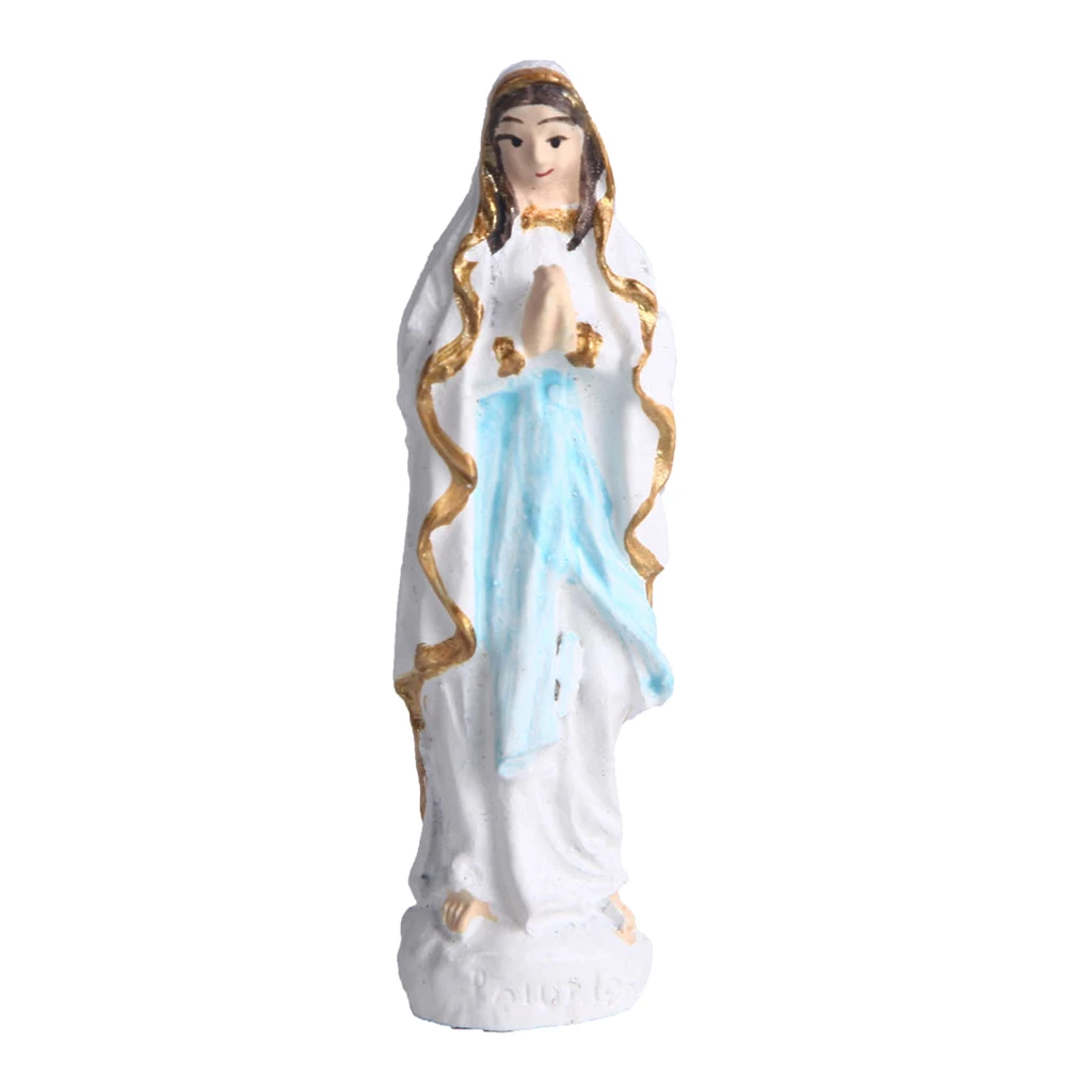 Resin Virgin Mary Figure Statue Model Miniature for Sandplay Sand Table Game