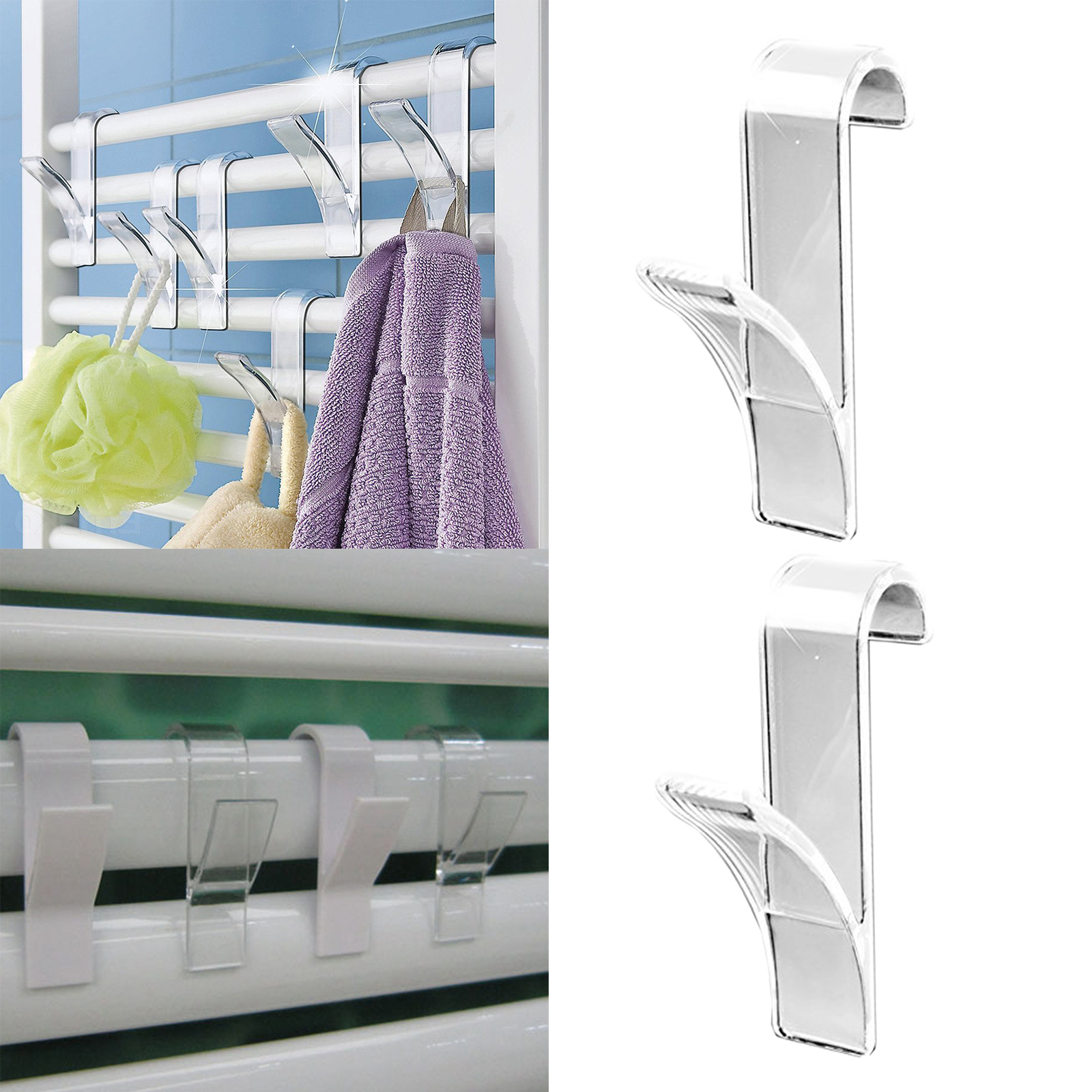 2-Pack Over The Door Hooks for Doors ABS Plastic Hangers for Everything Over Door Hooks