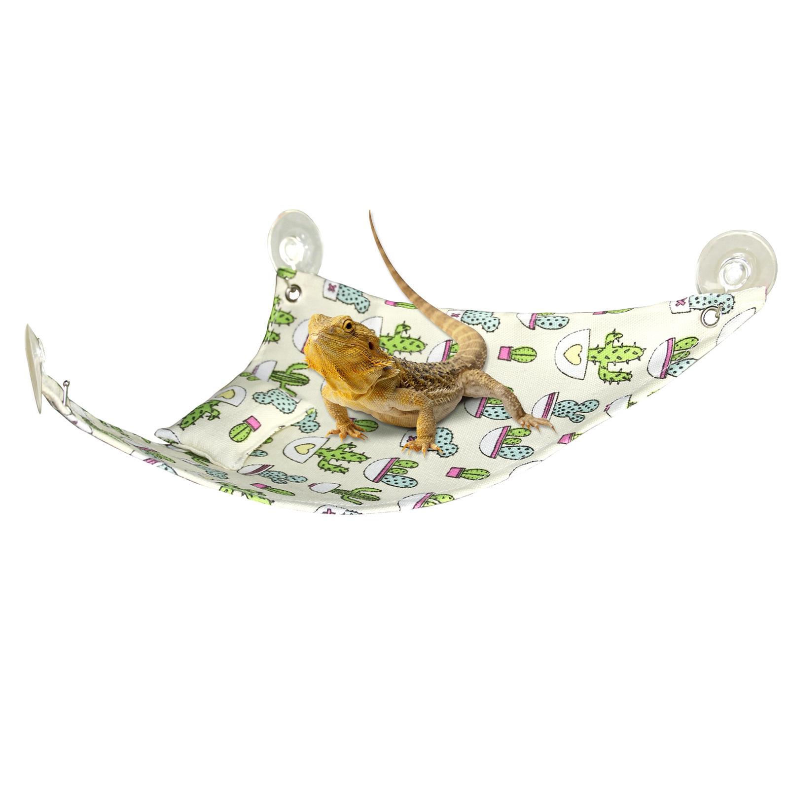 Reptile Hammock Mat Hideout Habitat Lounger Ladder for Lizard Gecko Bearded Dragon Supplies