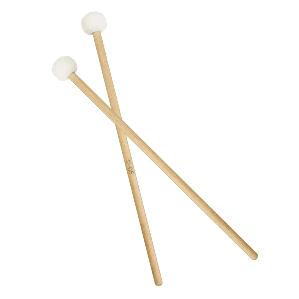 2 Pack Timpani Mallets Sticks Felt Head Drum Sticks Mallets With Wood Handle