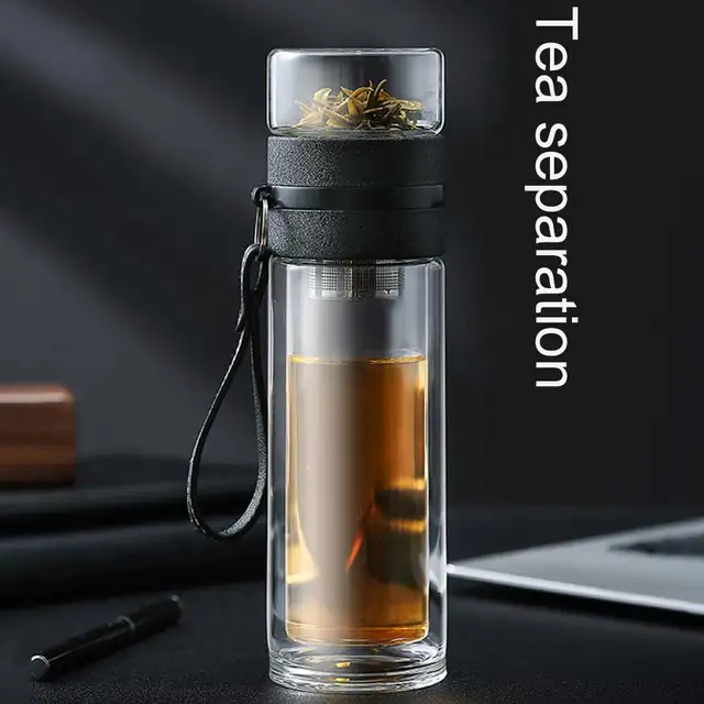 Travel Drinkware Portable Double Wall Glass Tea Bottle Tea Infuser Glass  Tumbler Stainless Steel Filters The Tea Filter - AliExpress