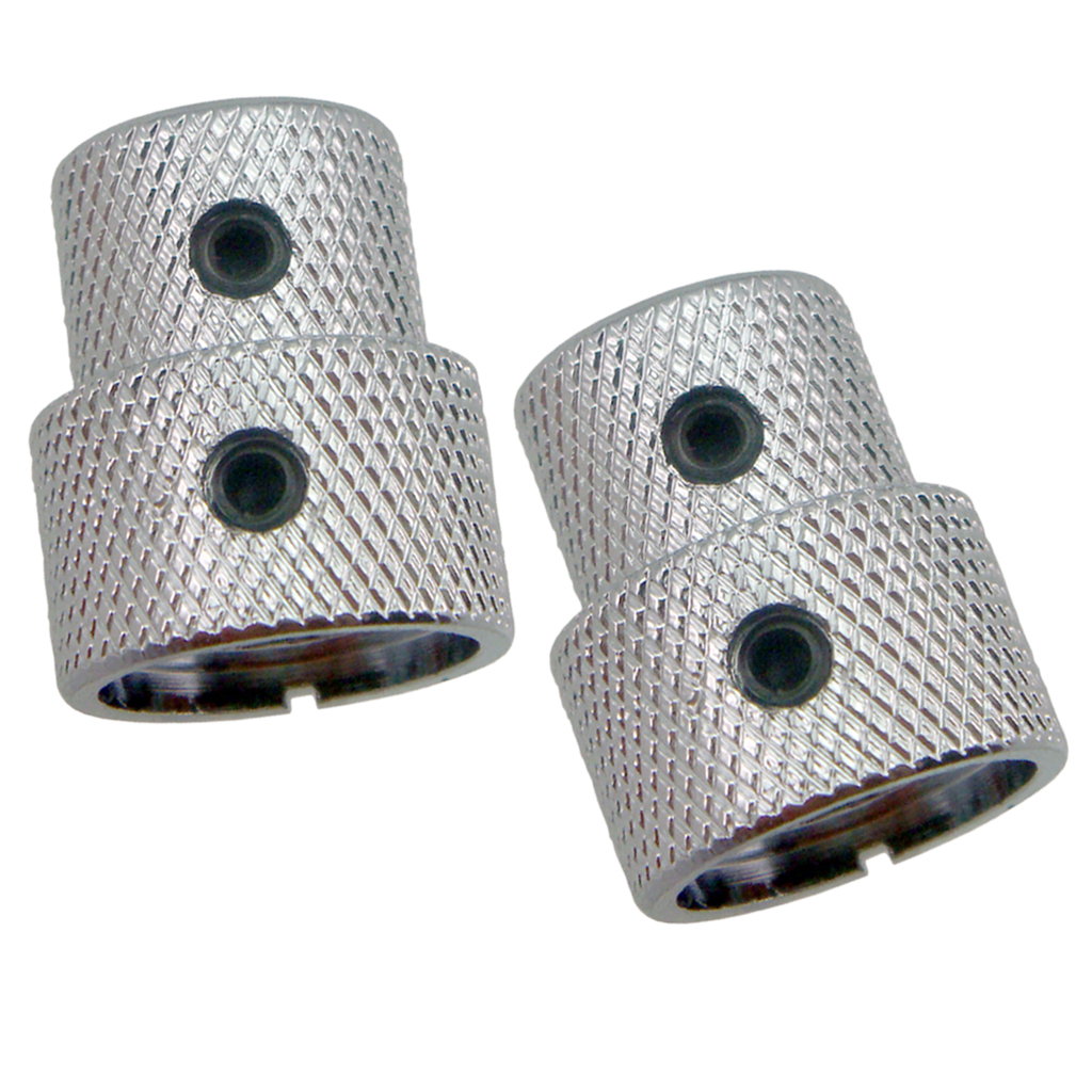 Tooyful Silver 2 Pieces Double Layer Volume Tone Cylinder Control Knobs Caps Buttons for Electric Guitar Bass Replacement Parts