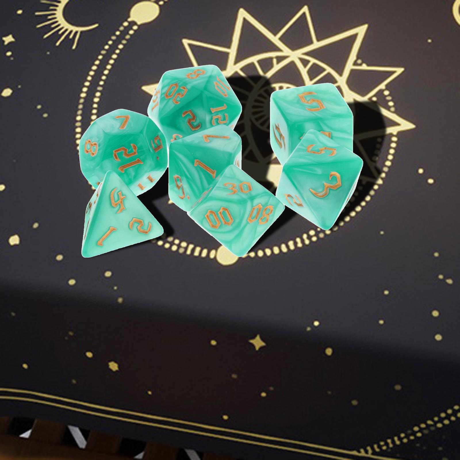 7Pcs/Set Acrylic Polyhedral Dices, Different Digital Engraved Multi-faceted Gadgets, Cute Funny Portable Puzzle Game Gifts