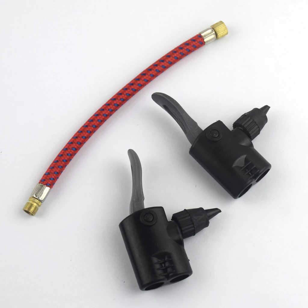 Pack of 2 Pump Dual Head French American Valve Extension Hose Pump Inflator Part