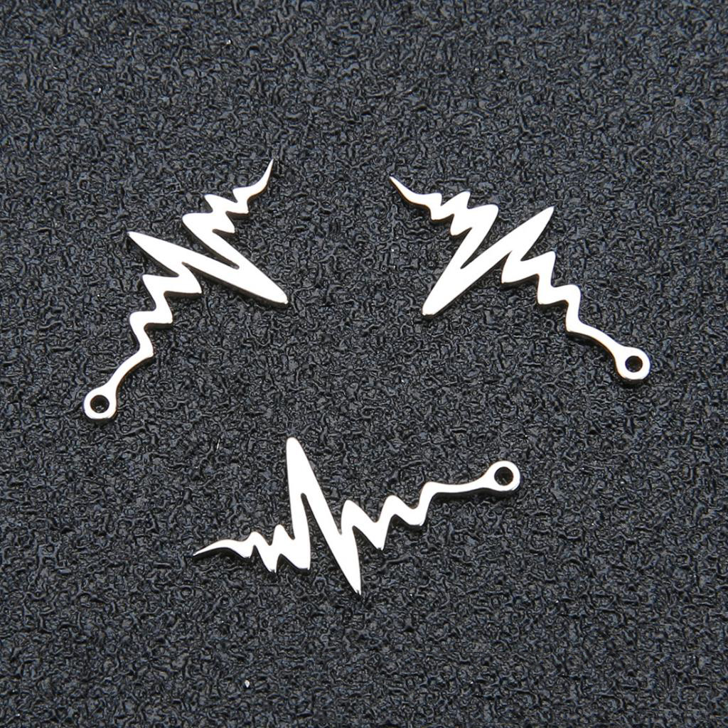 20 Pcs Stainless Steel Simple Charms ECG Heartbeat / Owl / Dragonfly / 