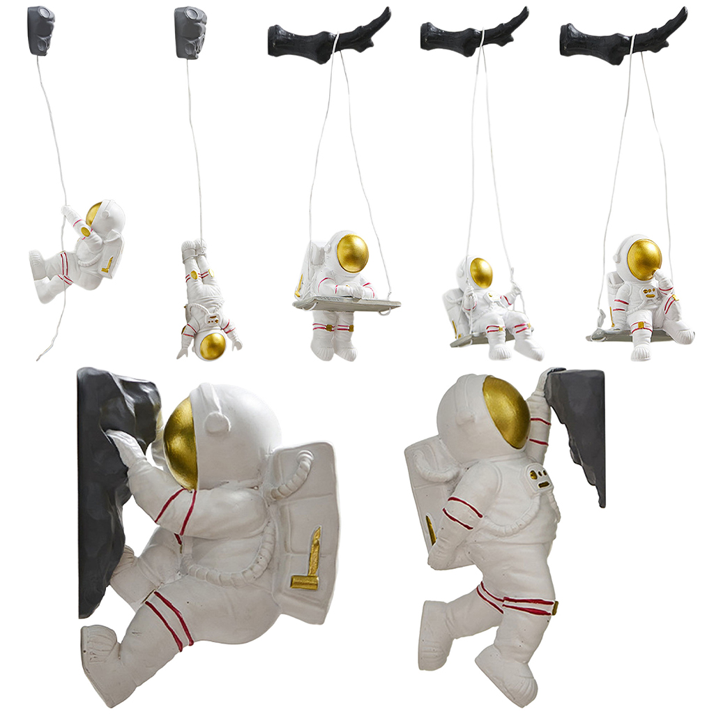 Cute Resin Astronaut Miniature Ornament Figurines Fun Gifts Living Room Office Bedroom Bookshelf Wall Decor Crafts