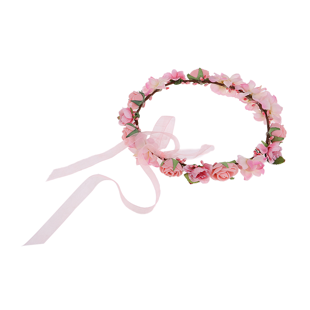 Floral Crown Headband Wedding Garland Bridal Floral Wreath Hairband for Women Girl Hair Decoration