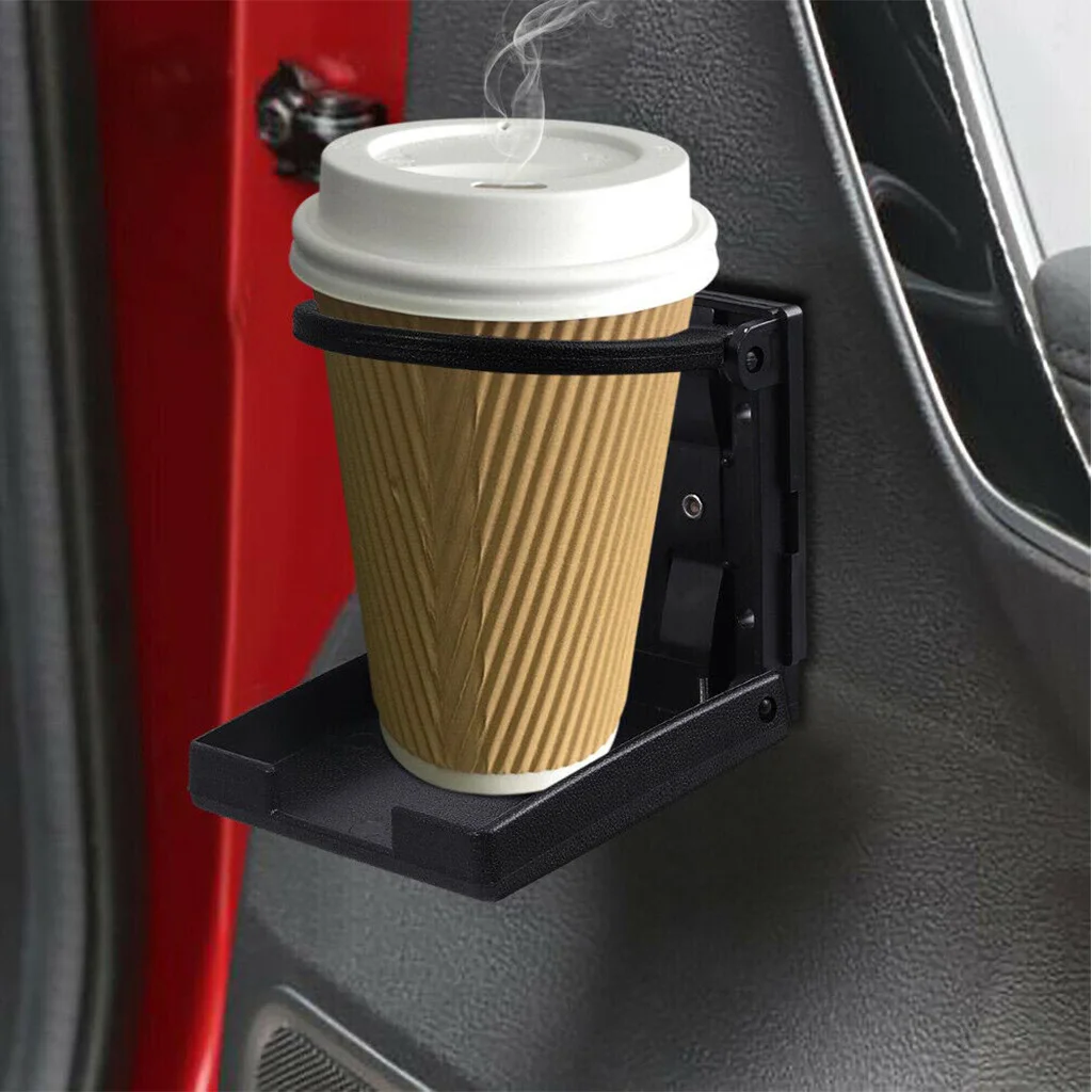 Universal Fold Up Drink Holder with Screws Cup Holders for Marine Automotive Yacht Car Boat Truck Van Home Black