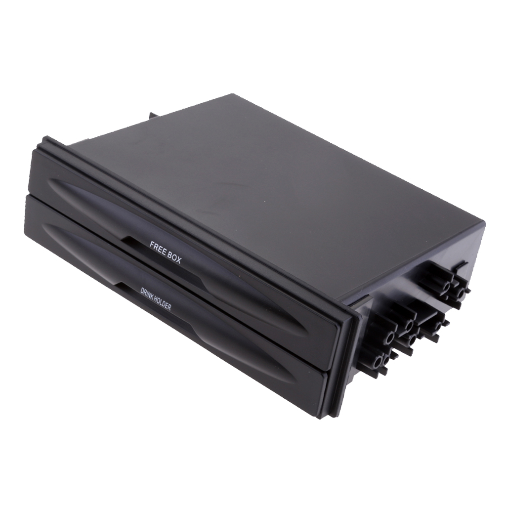 Car Dash Trim Double Din Radio  Kit Drink Cup Holder Tray Storage Box
