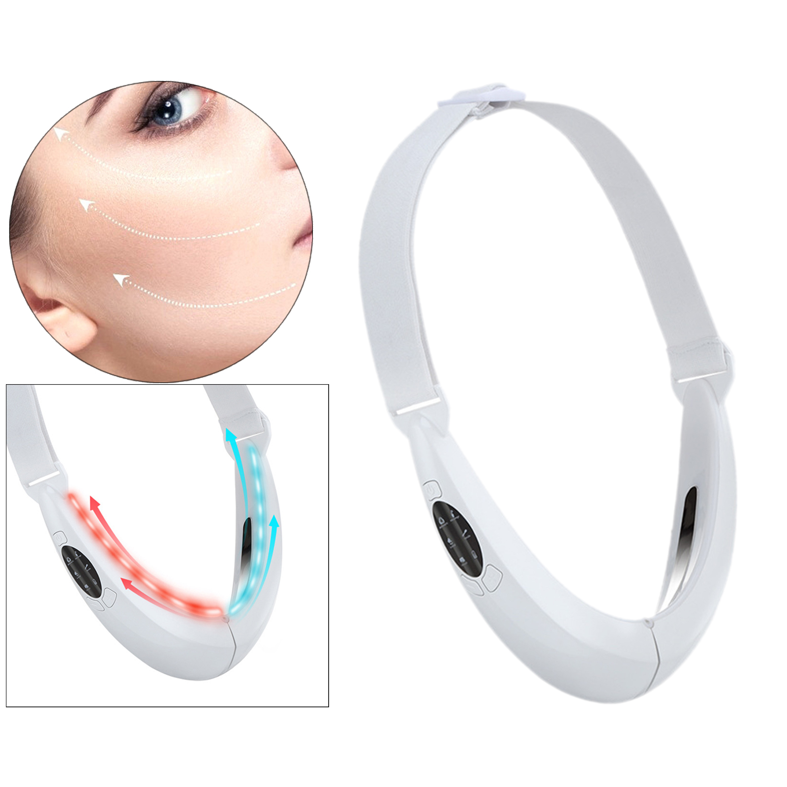 Rechargeable V Face Shaping Massager Firming Slim Red Blu-Ray Beauty Device, Shaping the Perfect V Line Chin 