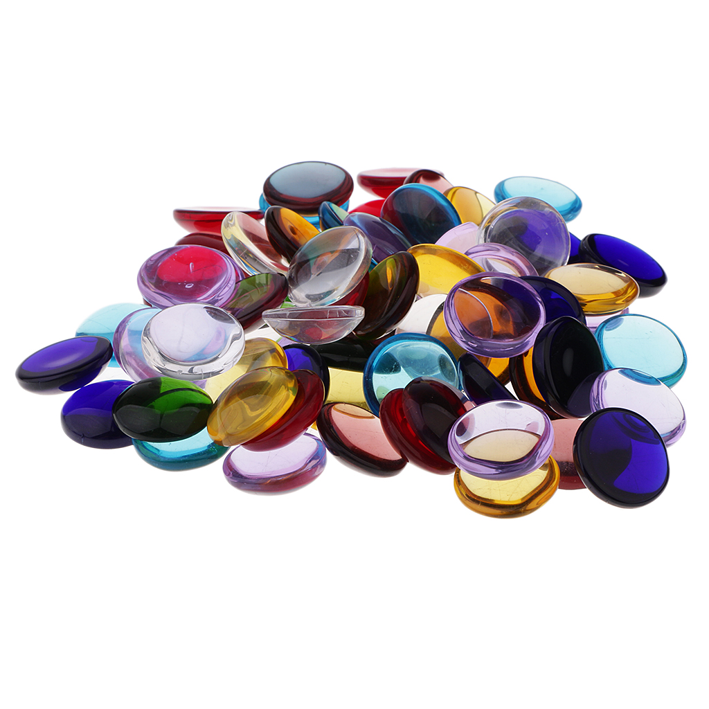100g Round Shape Clear Glass Mosaic Tiles for Mosaic Making Kids Crafts Jewelry Making Supplies Home Decor - 15mm
