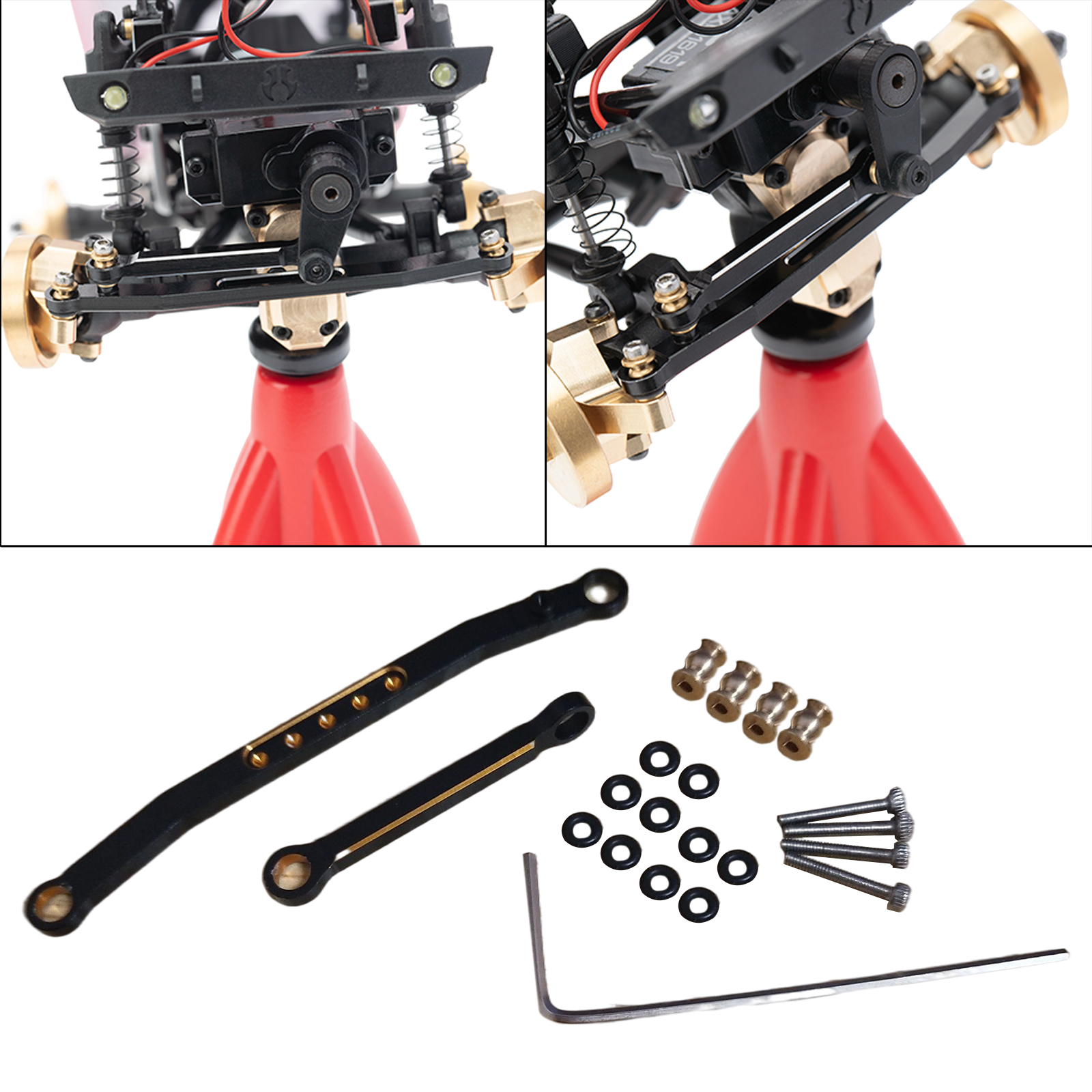 1/24 Model Car Copper Steering Linkage High-tightening Durable Linkage for AXIAL SCX24 AXI00001 Car Upgrade