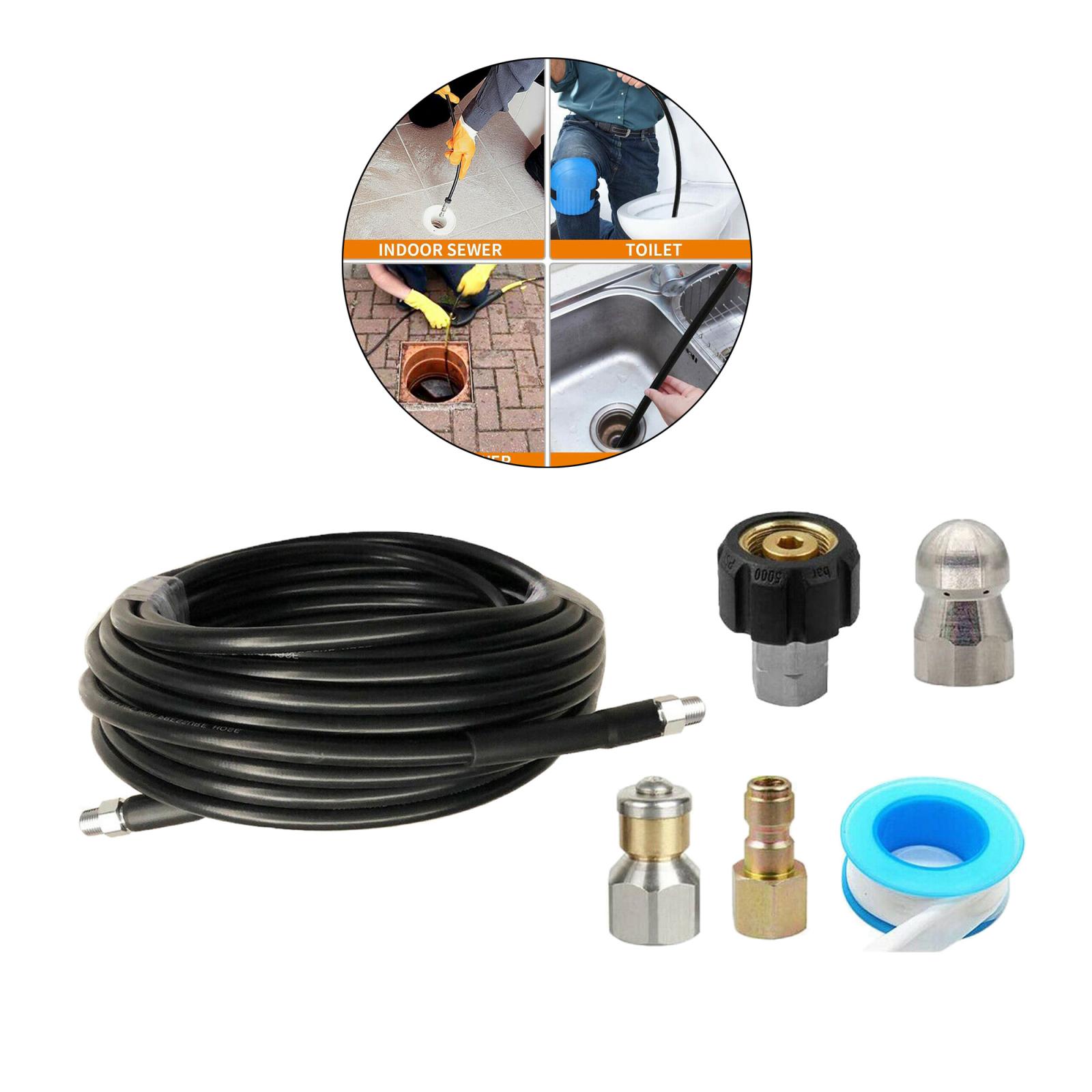 Sewer Jetter Kit for Pressure Washer, Rotating Sewer Jetter Nozzle Orifice 4.5 &