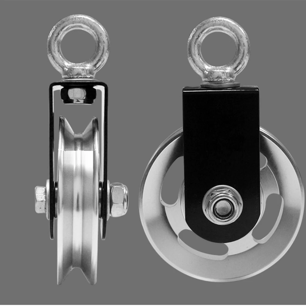 Swivel Pulley Block U-Shape Spin Pulleys Gym Fitness Guide 300kg Aluminum Alloy 73/95/88mm