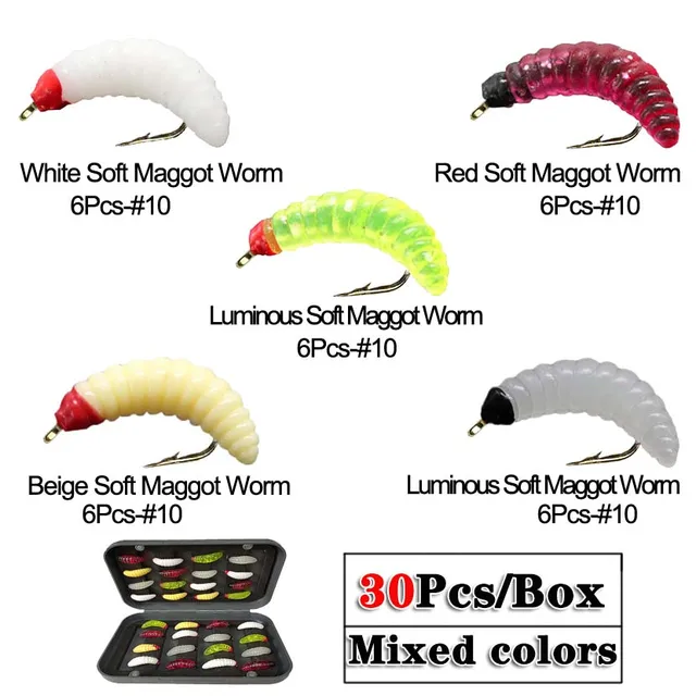 25-76-Pieces Mixed Styles Fly Fishing Lure Wet/Dry Nymph