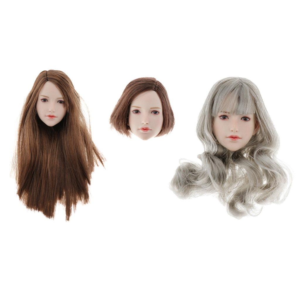 1/6 Female Head Sculpture with Make-up for Custom Dolls Production