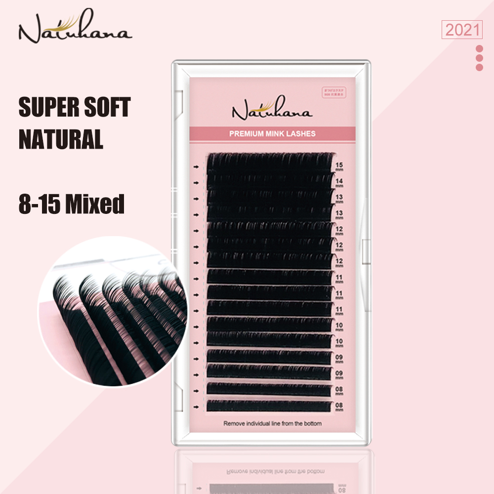 Best of NATUHANA 8-25 Mixed 16Rows Fake Eyelash Extension Maquiagem Cilios Postiço Individual False Eyelashes Supplies Silk Mink Lashes Reviews & Tips