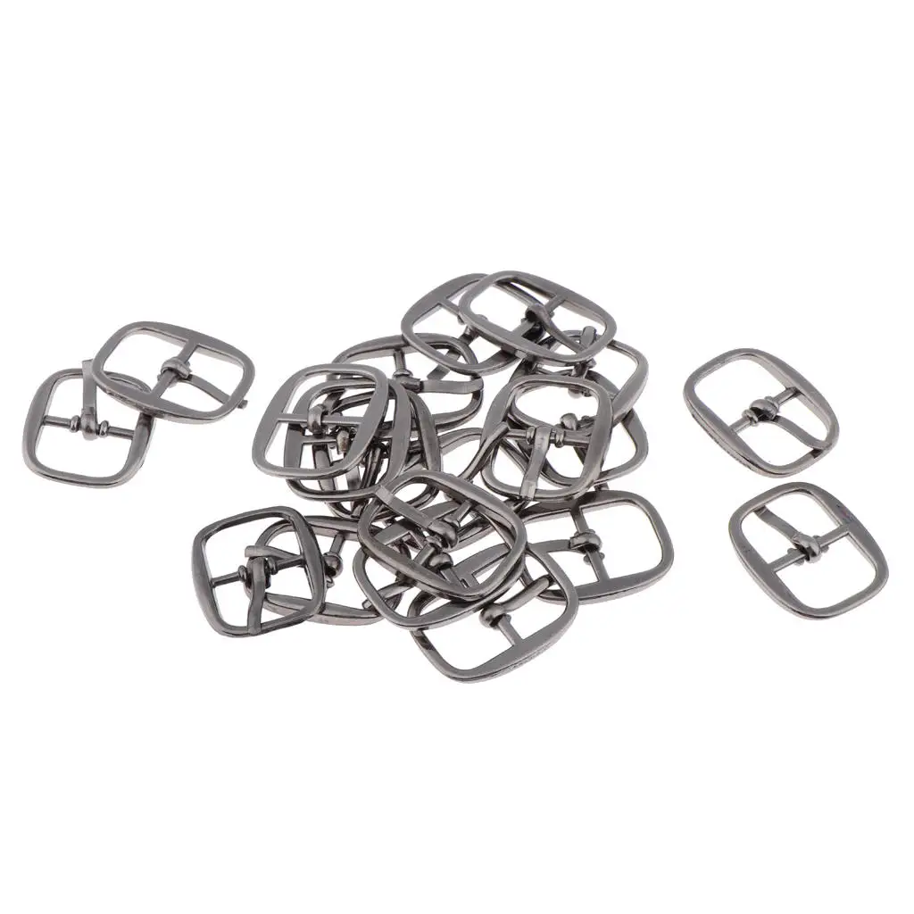 20 Pieces Antique Square Metal Buckles DIY Shoe Bag Sewing Purse Making Accessory 18x10mm
