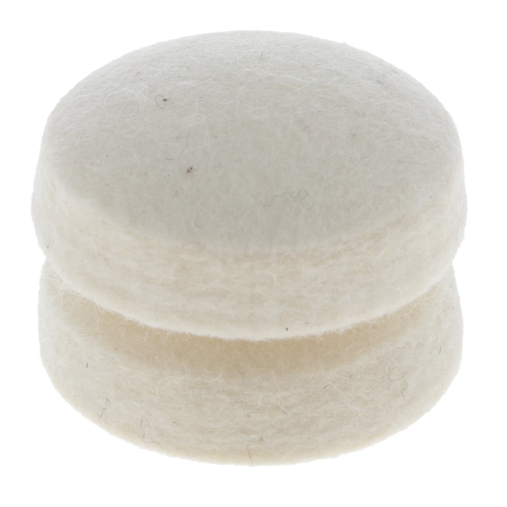 2 Pieces Wool Felt Round Dampening Pad Dampers Electric Drum Beater Heads