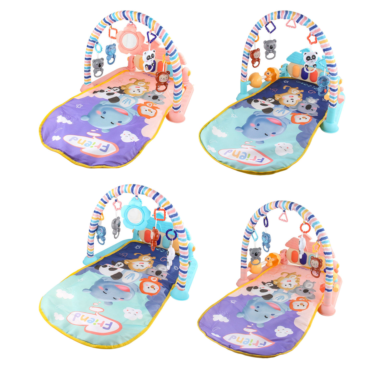 Baby Gym Puzzles Mat Educational Rack Toys Baby Music Play Mat with Piano Keyboard Infant Fitness Carpet Gift for Kids