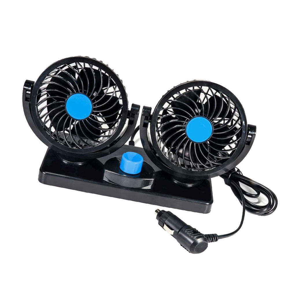 4 Inch 12V Car Truck SUV  Air Vent Dual Head Electric Fan Cooling System