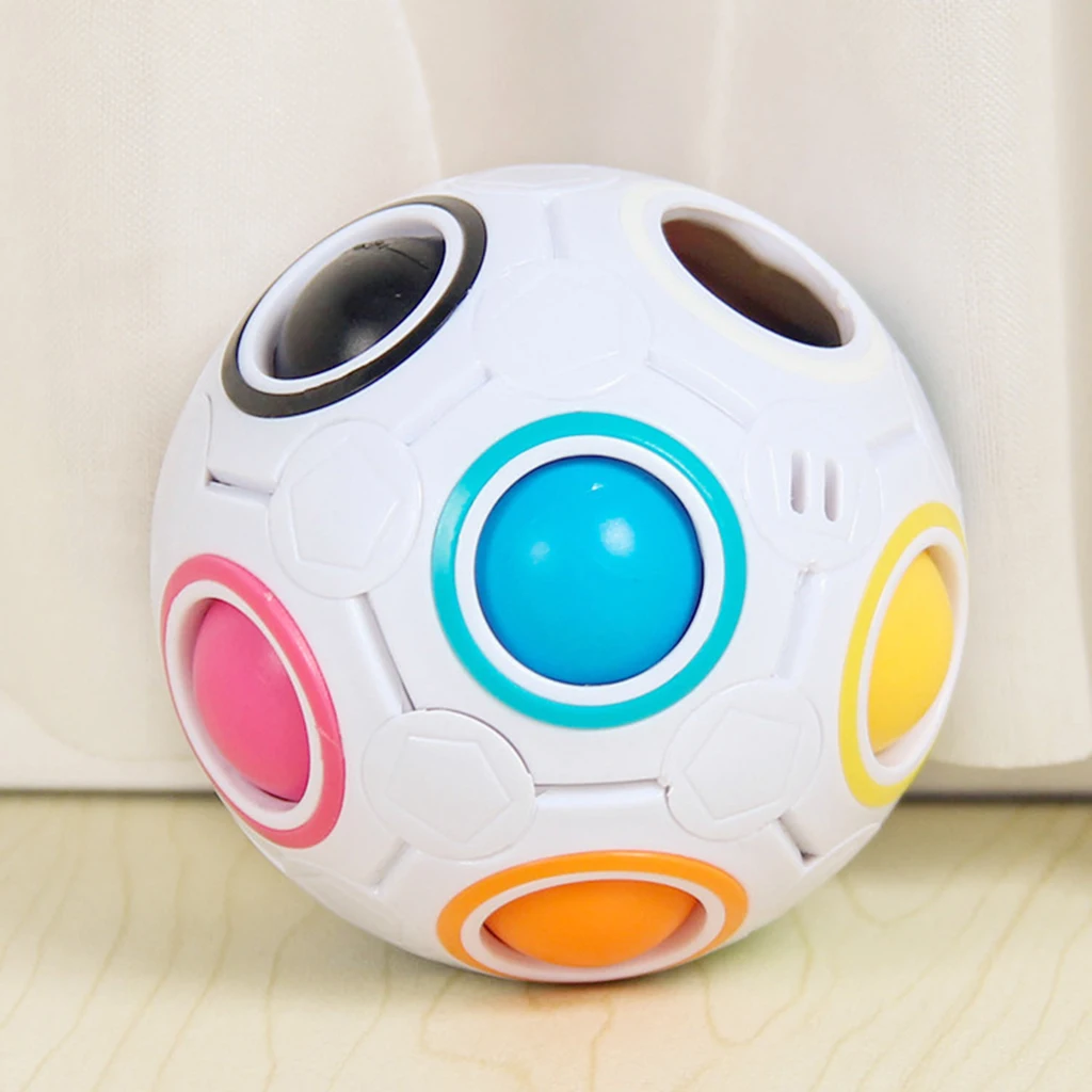 7cm  Rainbow Puzzle Ball Football Cube Built-in Buckle Decompression Educational Toy Puzzle Soccer Adult Stress Reliever