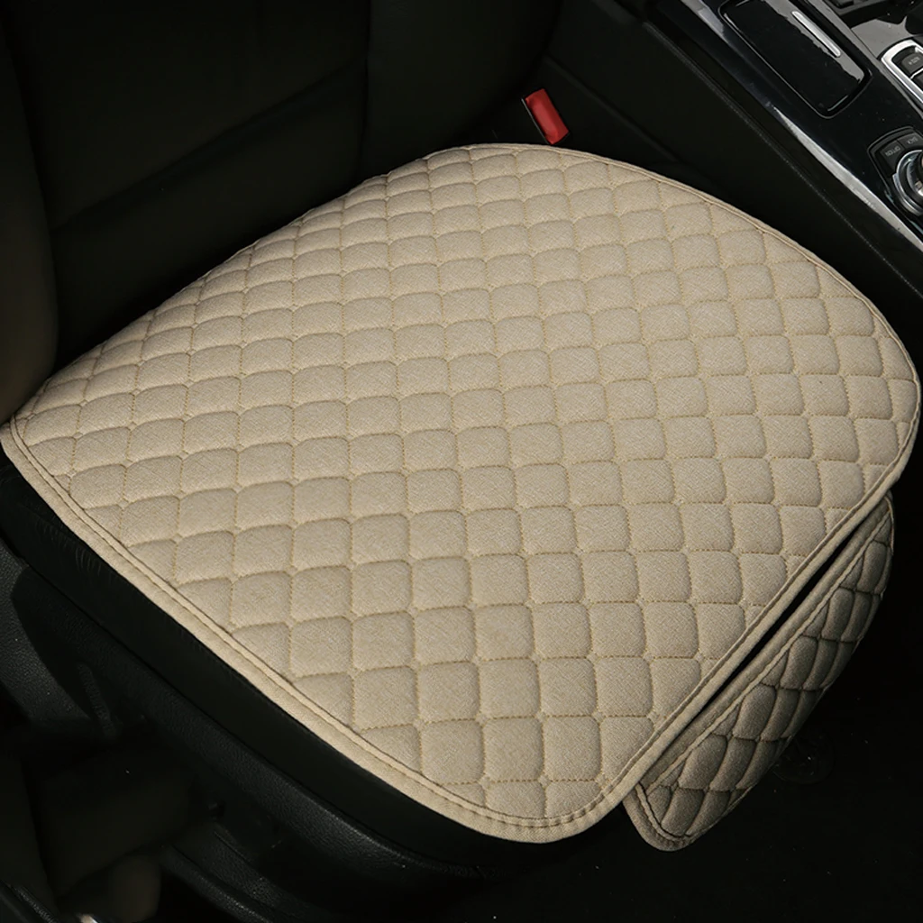 Flax Breathable Car Interior Seat Cover Cushion Pad Mat for Auto Office