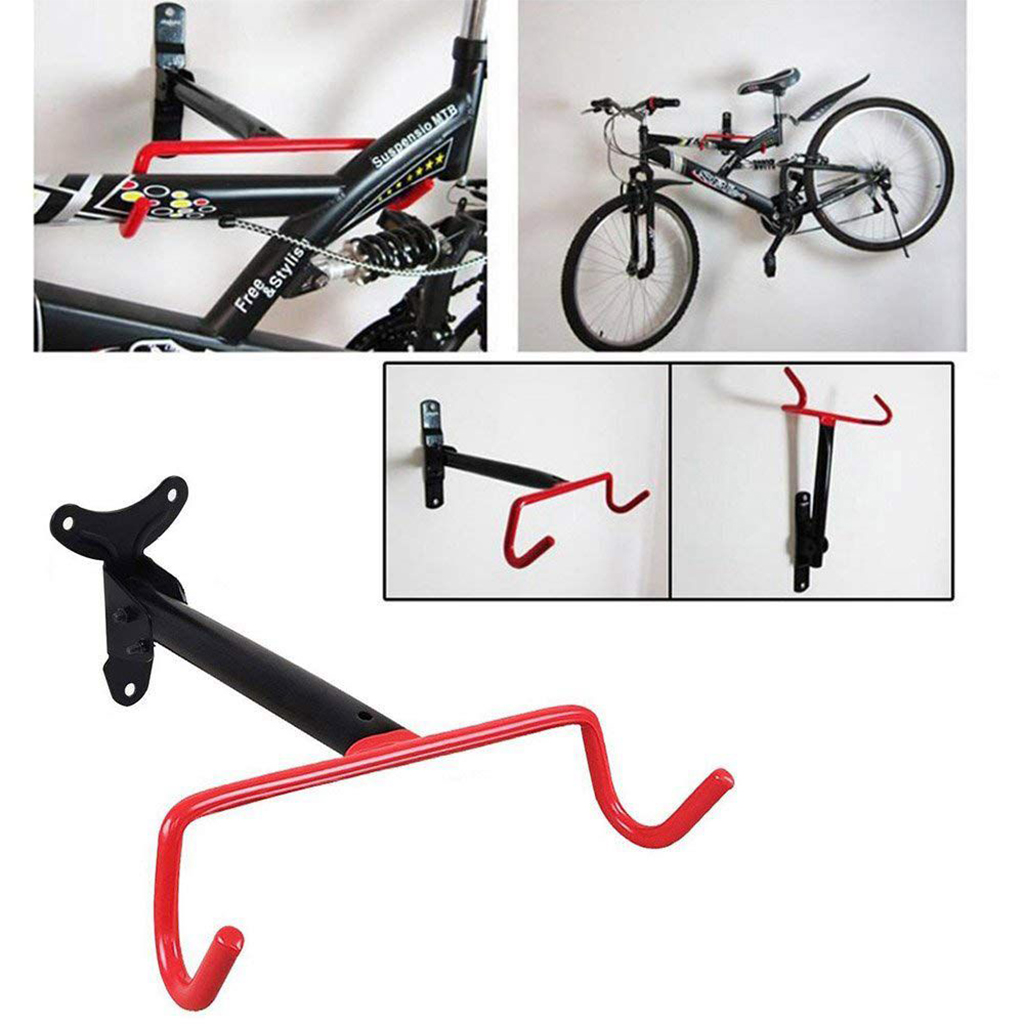 Bike Wall Mount Rack Cycle Storage Stand Shed Hanging Bracket Folding Room Indoor Bike Holder Folding Flip Up Rack