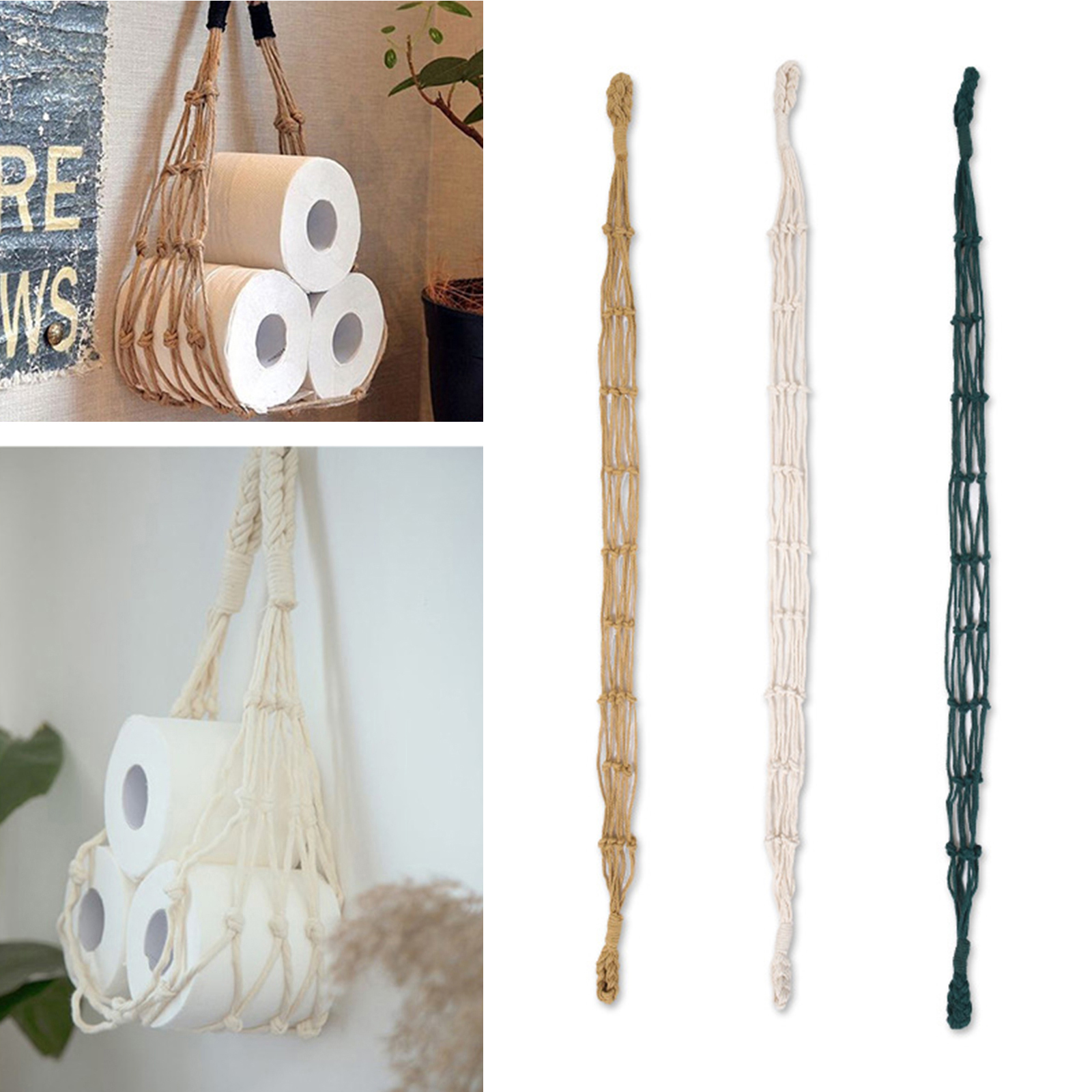 Vintage Cotton Rope Toilet Paper Holder Storage Basket for Boat Beach Seahorse Theme Bathroom Decor Decorations Home Hotel