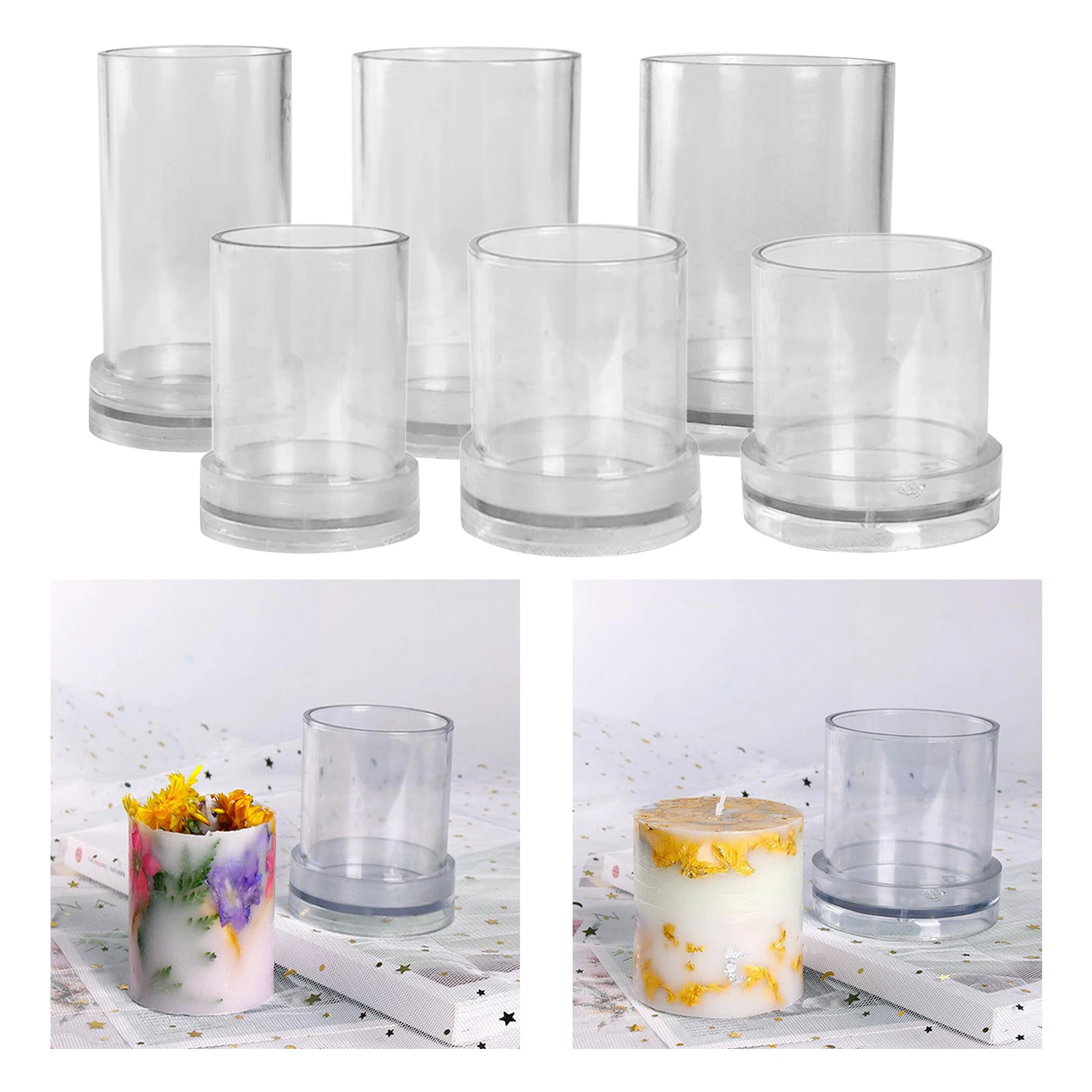 Plastic Candle Making Mold Clear Cylinder DIY Candle Mould Model Supplies