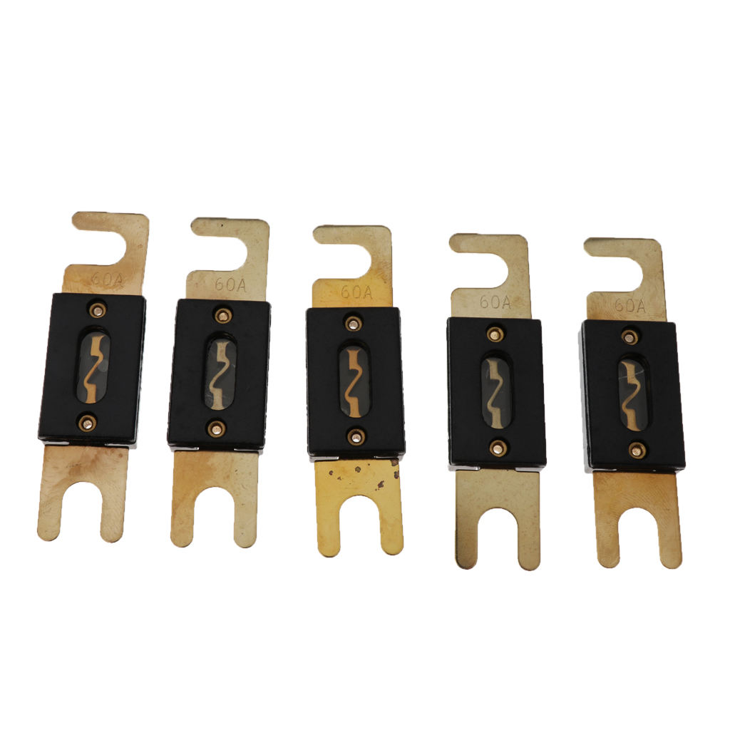 15 Pieces Gold Plated 60A 100A 150A Car Stereo Audio ANL Blade Fuse Power