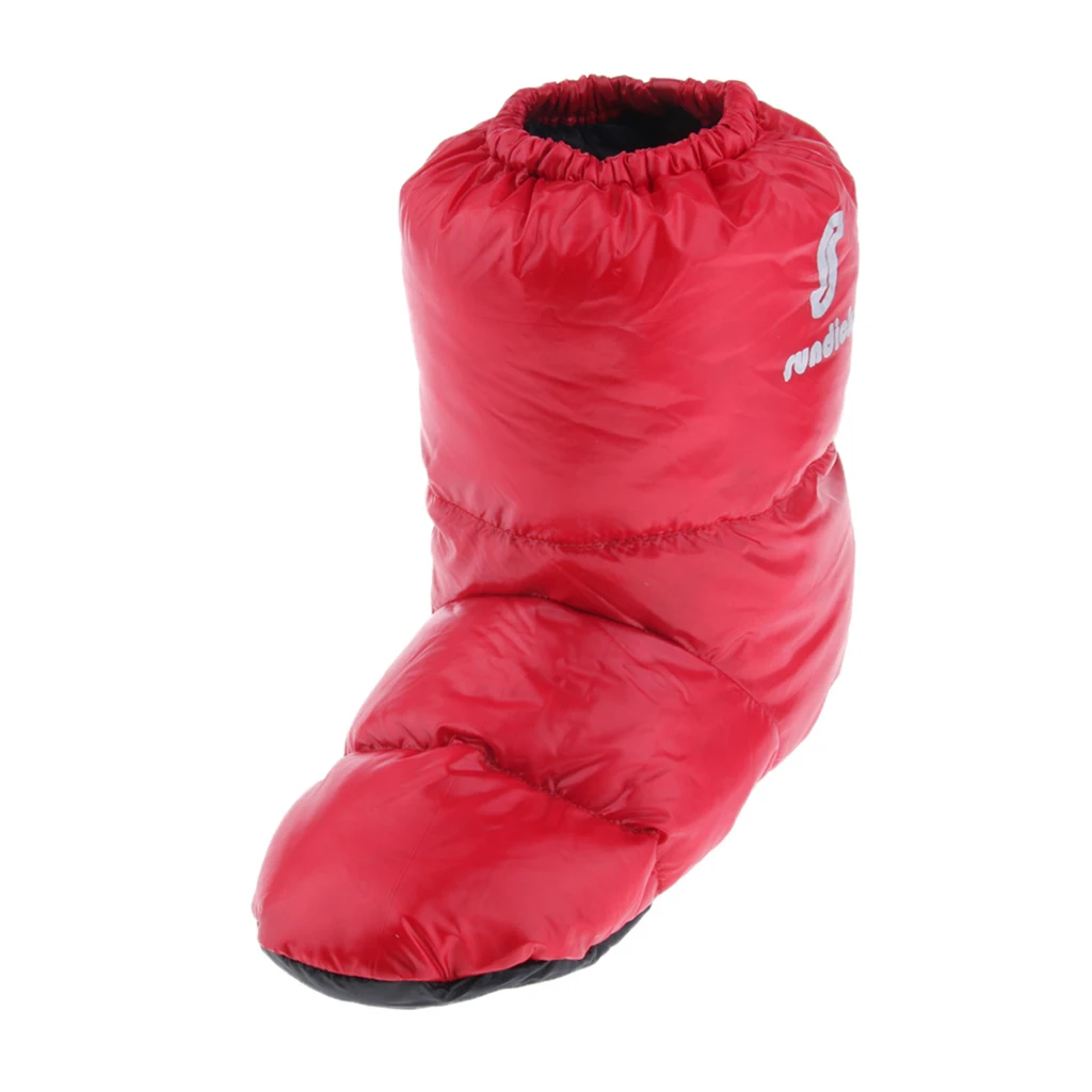 Soft Duck Down Slippers Winter Warm Foot Booties Camping Tent Footwear Booties Outdoors Indoors for Men Women