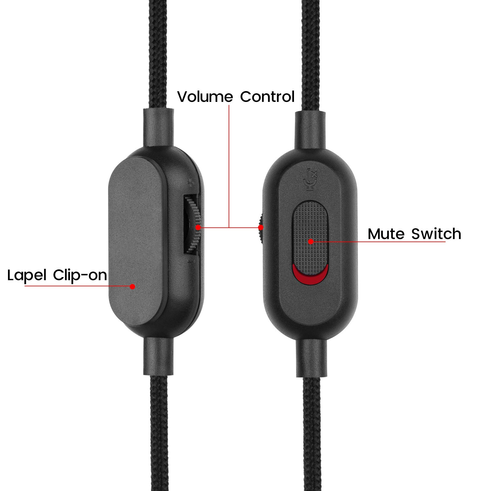 Replacement Cable For Bose QuietComfort 35 Series I II QC35 QC35-II Headphones With External Mic Mute Switch Volume Control Clip