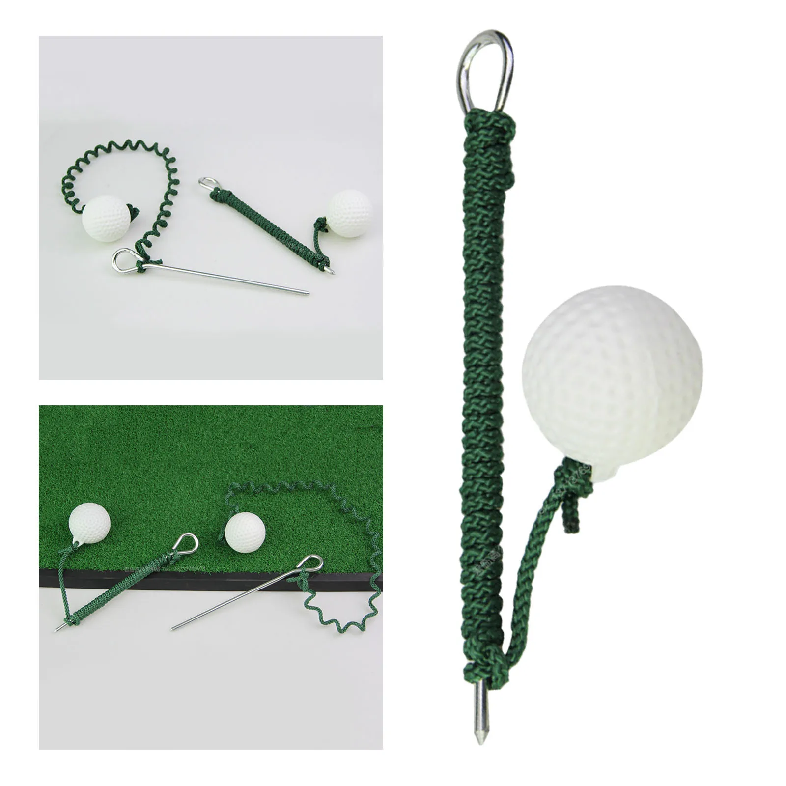 Golf Practice Ball Easy Carry Backyard Grass Ground Golf Rope Ball Accessory Simple Operation Training Rope Ball