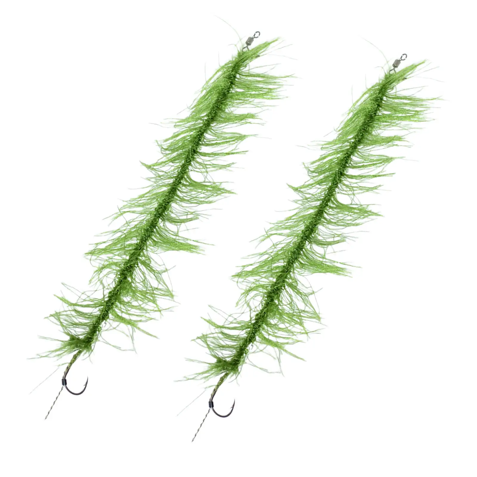 2x Carp Fishing 20cm Made Fish Hair Rigs Terminal Tackle with Hook and Weed Line Fishing Tackle Accessories