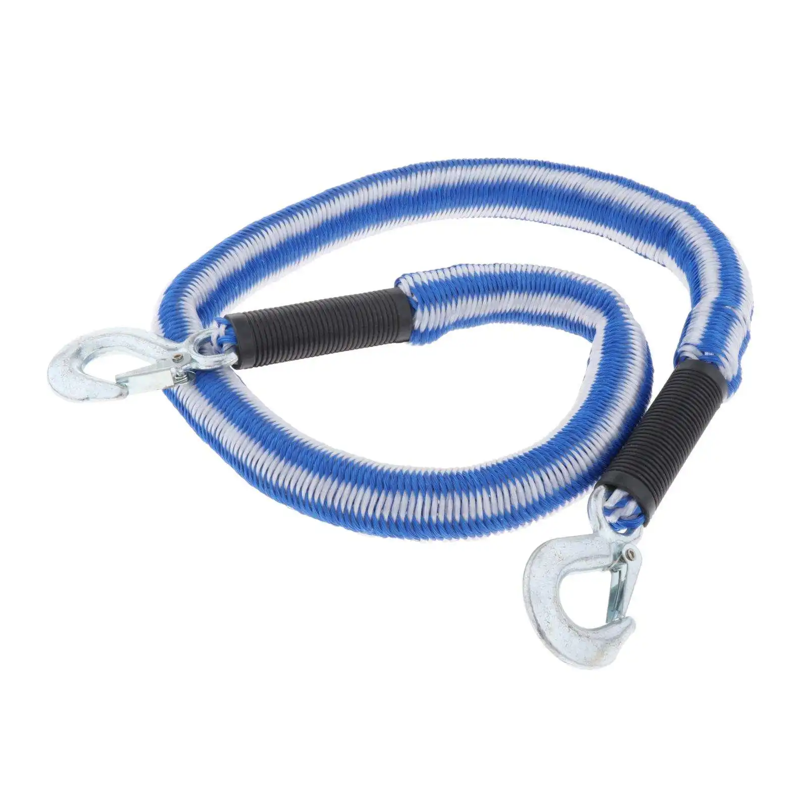 1 Ton Car Towing Rope Recovery Tow Strap with Safety Hooks 125x4cm, Easy to Install and Remove