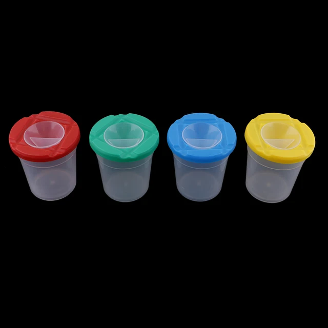 10Pcs Spill Proof Paint Cups, No-Spill Paint Cups with Lids Kids