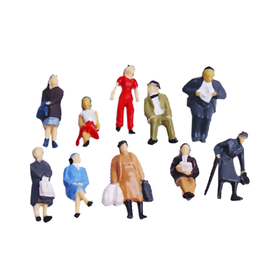 24pcs 1:87 Street People Figures Passenger Miniature for HO Miniature Scenes