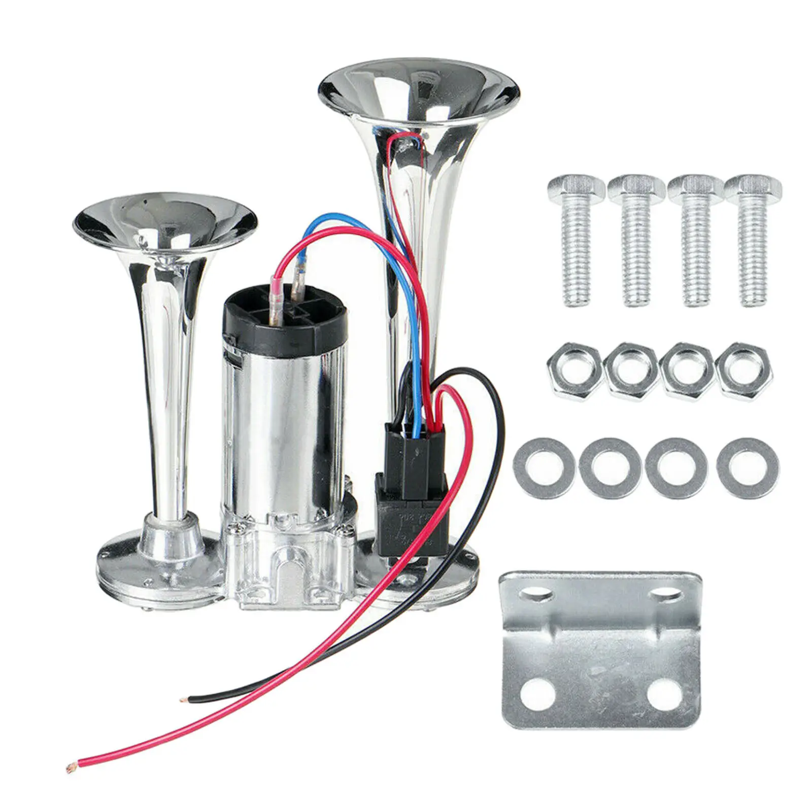 600DB 12V Dual Trumpet Super Loud Car Air Horn Speaker with Compressor Set, Easy to Install