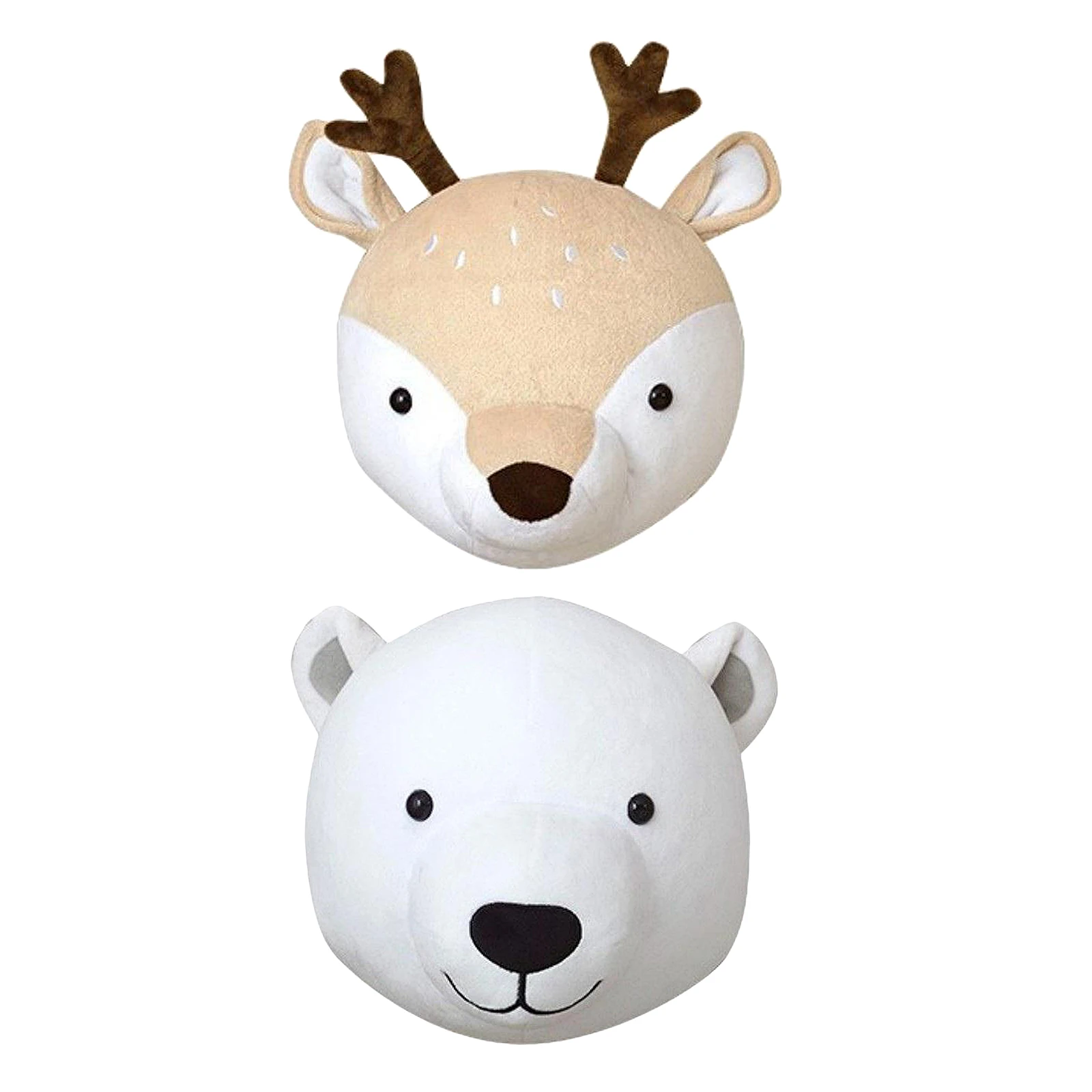 Animal Head Wall Decor Bear/Deer ing Mount,Stuffed Animal Plush Toy
