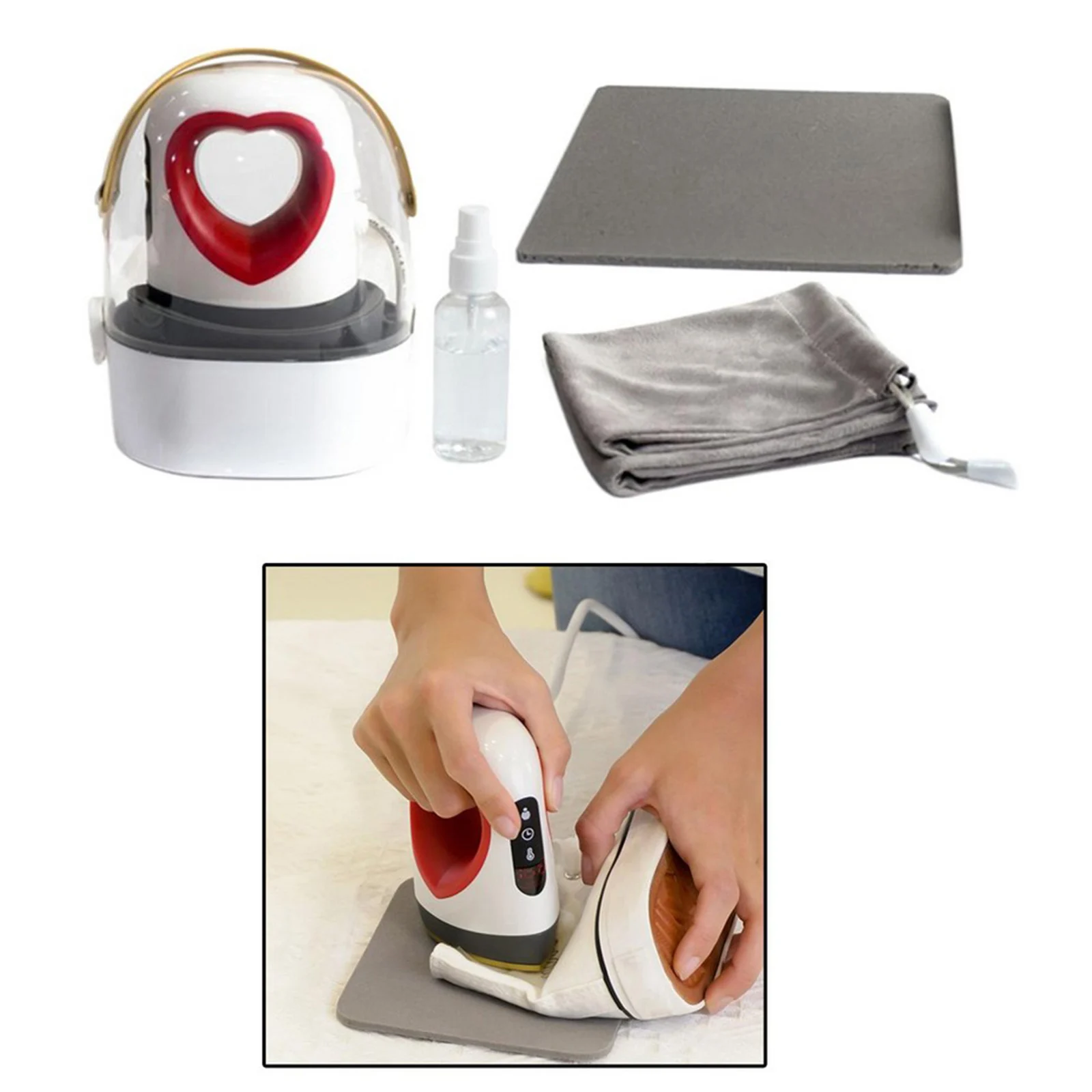 Portable Mini Easy Heat Press Machine LCD Dispaly Heating Transfer Ironing for Shoes Hats Bags Small HTV Vinyl Crafts