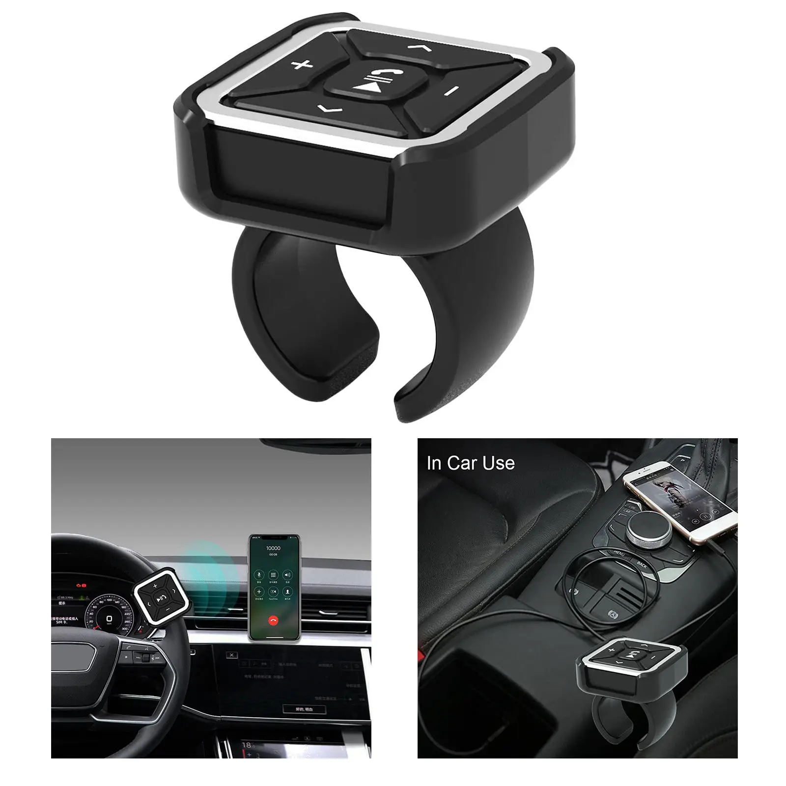 Car Steering Wheel Bike Mount Bluetooth 5.0 MP3 Media Buttons with