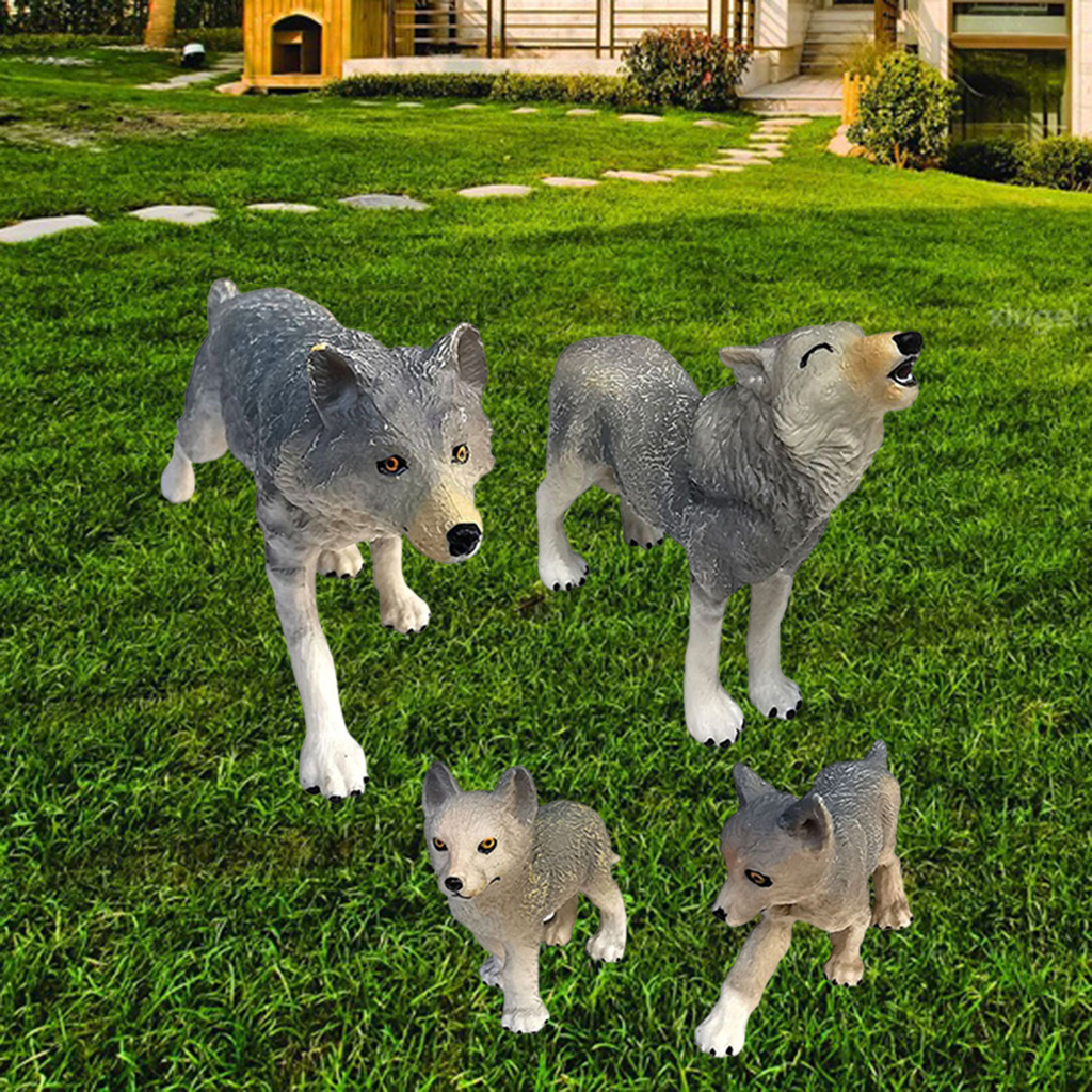 Realistic Plastic Wolf Animal Model Toy for Kids Ages 3-8 Wolves Figures Collectibles Gift Playset