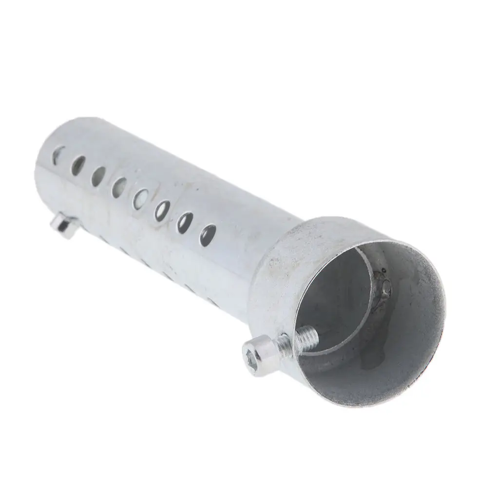 Motorcycle Tail Exhaust Can Pipe Baffle Muffler Silencer DB Killer Noise Sound  35mm Silver